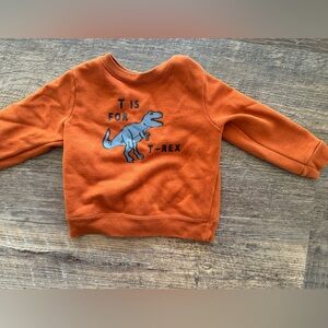 Garanimals boys orange T-rex Dinosaur pull over Sweater 24 months‎